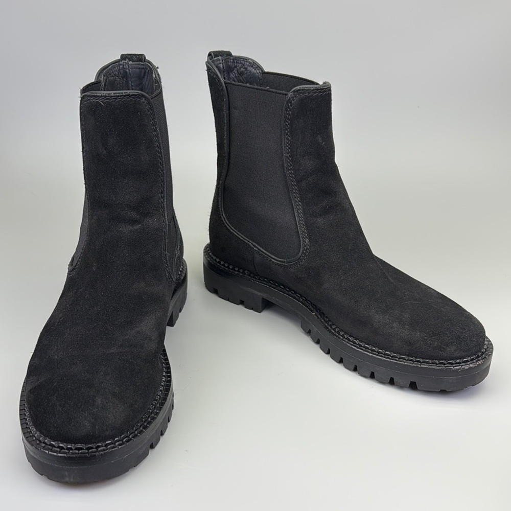 Vince Black Suede Chelsea Ankle Boots